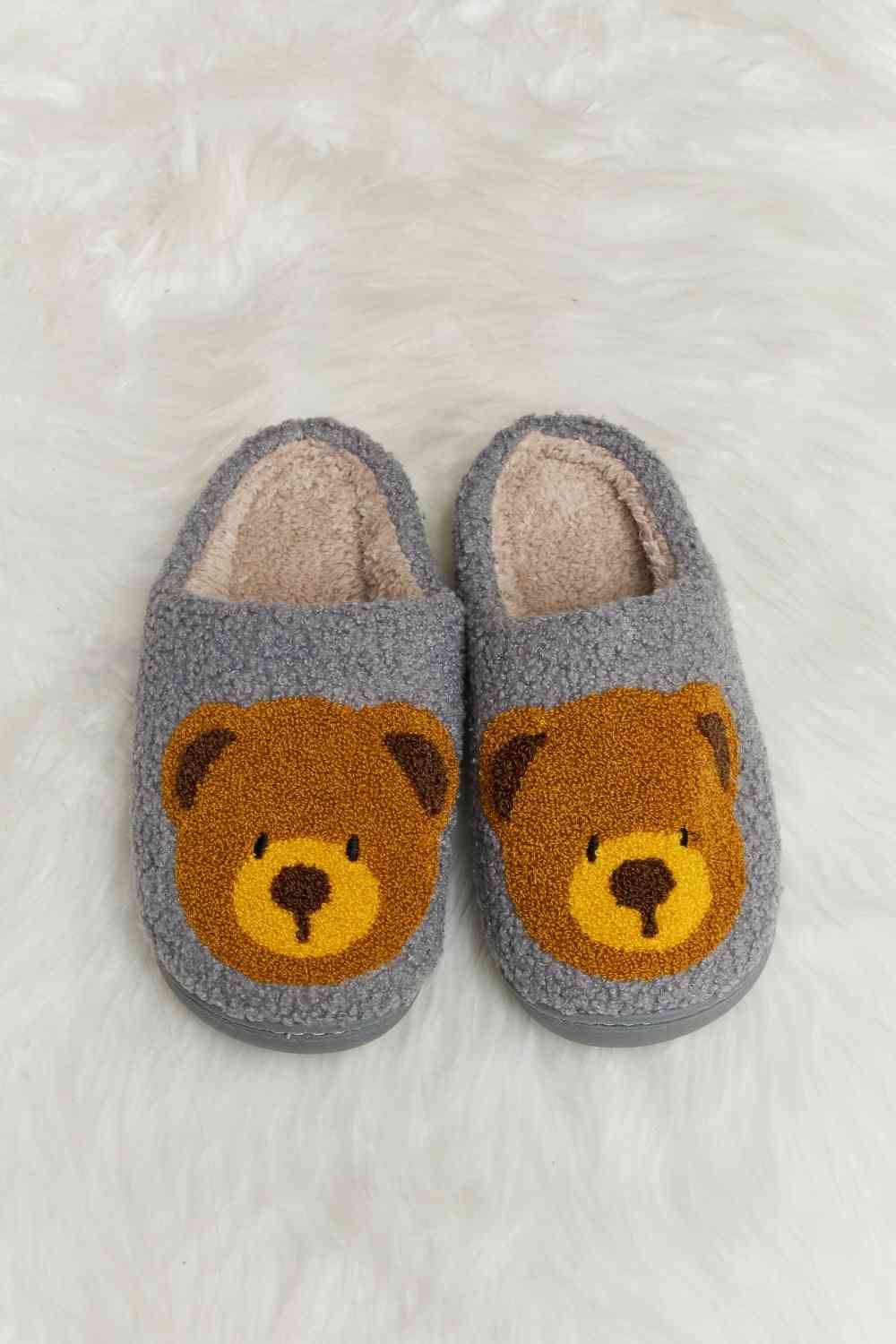 Teddy Bear Print Plush Slide Slippers - Accessories - Shoes - 10 - 2024