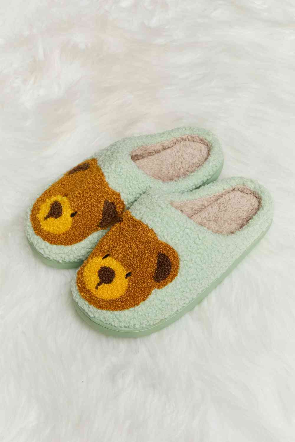 Teddy Bear Print Plush Slide Slippers - Accessories - Shoes - 35 - 2024