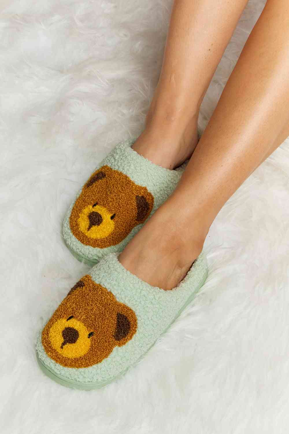 Teddy Bear Print Plush Slide Slippers - Accessories - Shoes - 33 - 2024