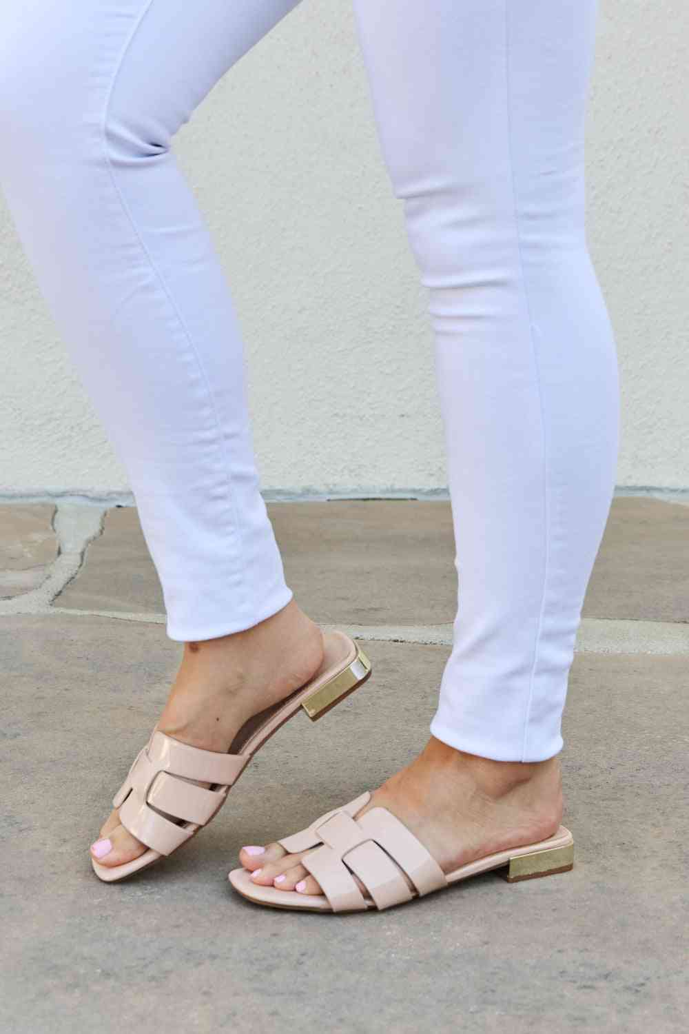 Walk It Out Slide Sandals in Nude - Accessories - Shoes - 2 - 2024