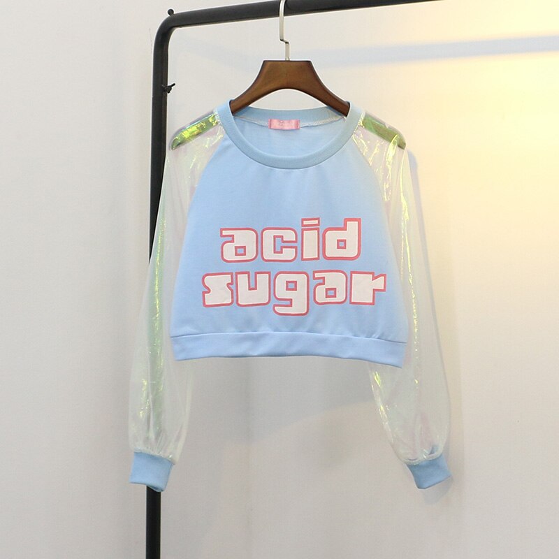 Acid Sugar Cropped Shirt - Blue / One Size - T-Shirts - Shirts & Tops - 18 - 2024