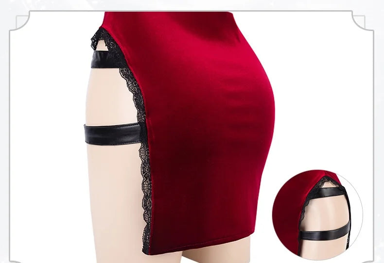 Ada Wong Resident Evil Cosplay Red Dress – Lace Cheongsam - Red / Free size - All Dresses - Costume Sets - 2024 - 7