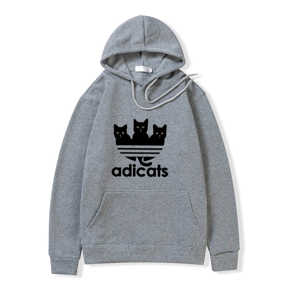 Adicats Graphic Hooded Sweatshirt - Light Gray / S - T-Shirts - Shirts & Tops - 3 - 2024