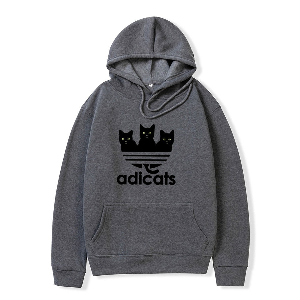 Adicats Graphic Hooded Sweatshirt - Gray / S - T-Shirts - Shirts & Tops - 1 - 2024