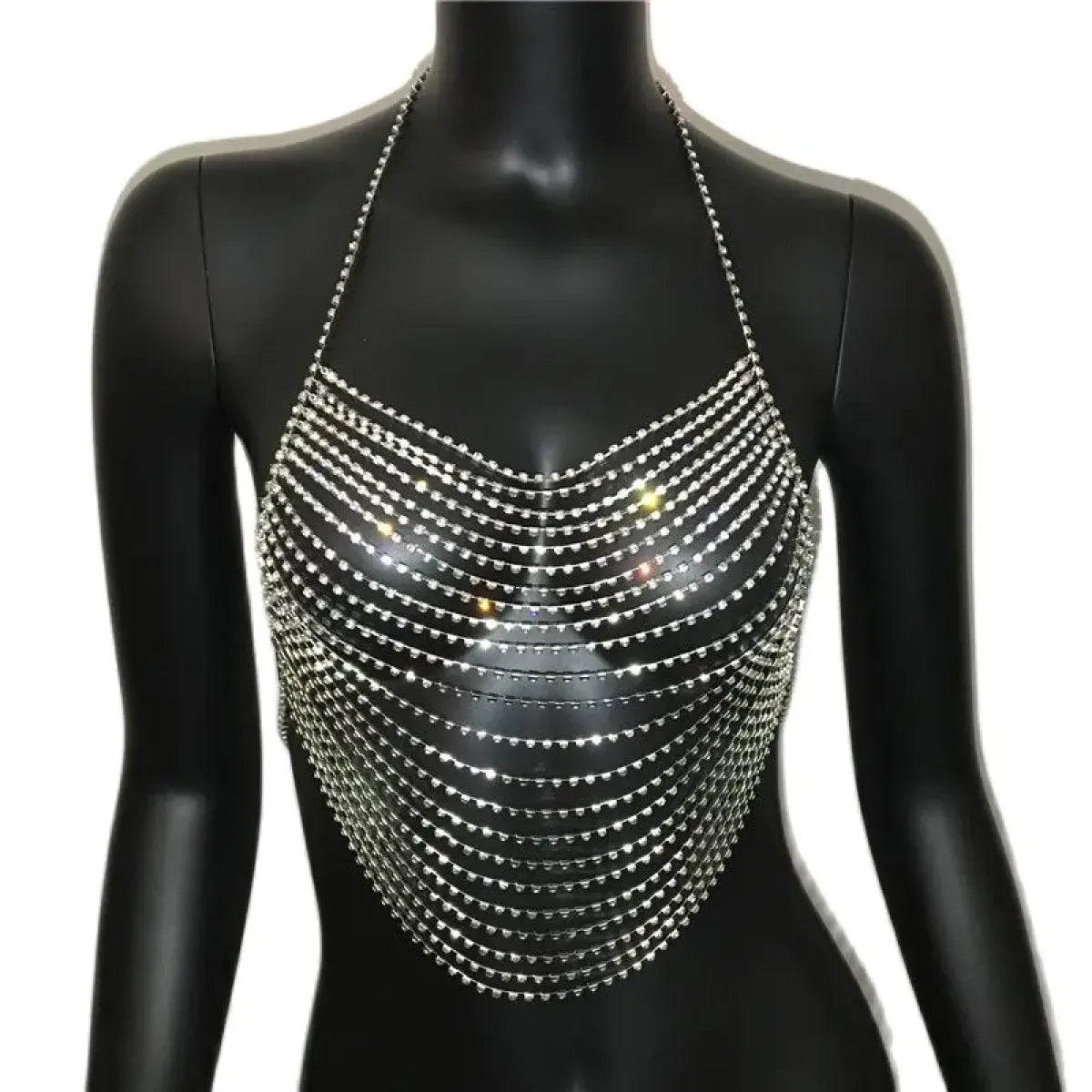 Shiny Harajuku Rhinestone Halter Top - Tops & Tees - Crop Tops - 5