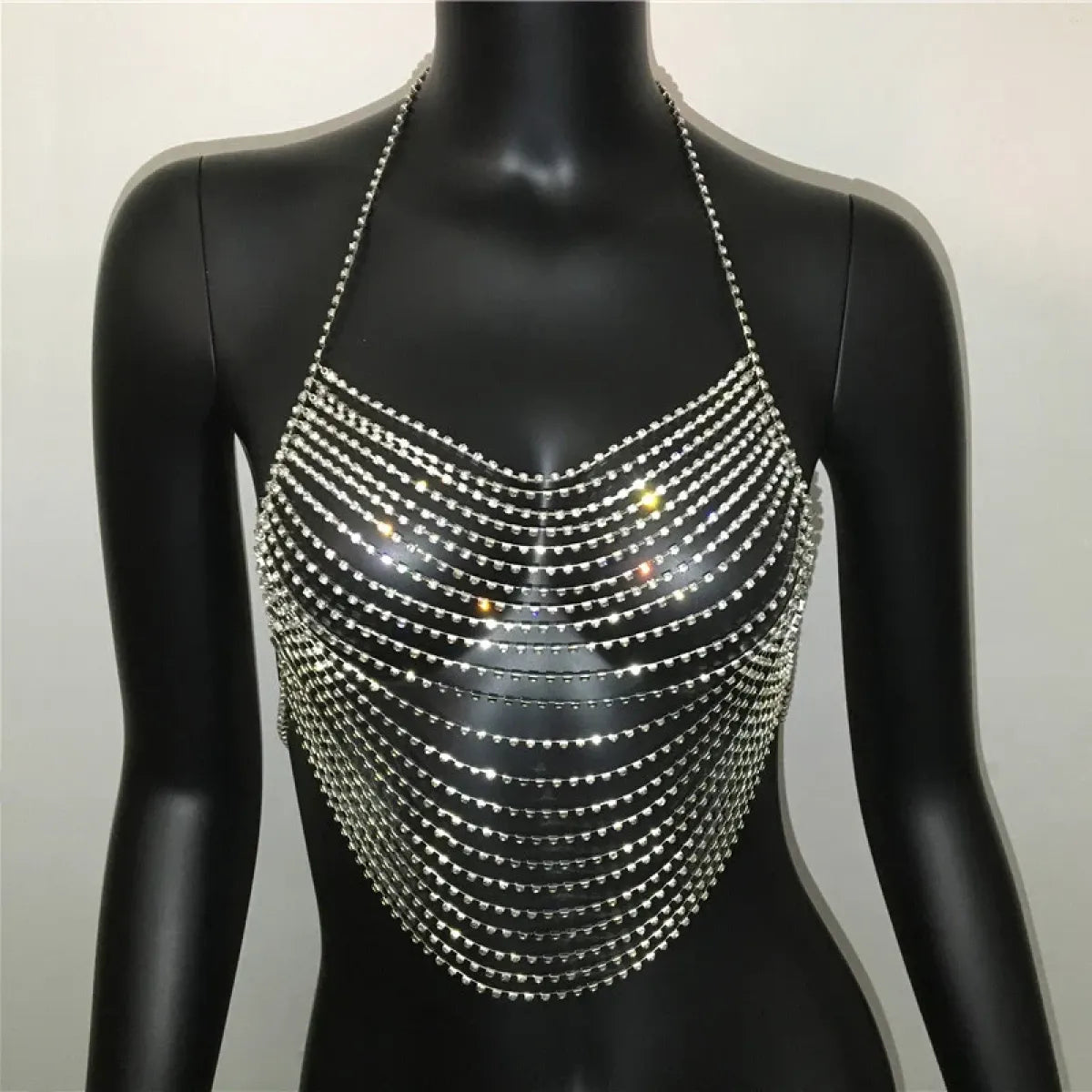 Shiny Harajuku Rhinestone Halter Top - Tops & Tees - Crop Tops - 30