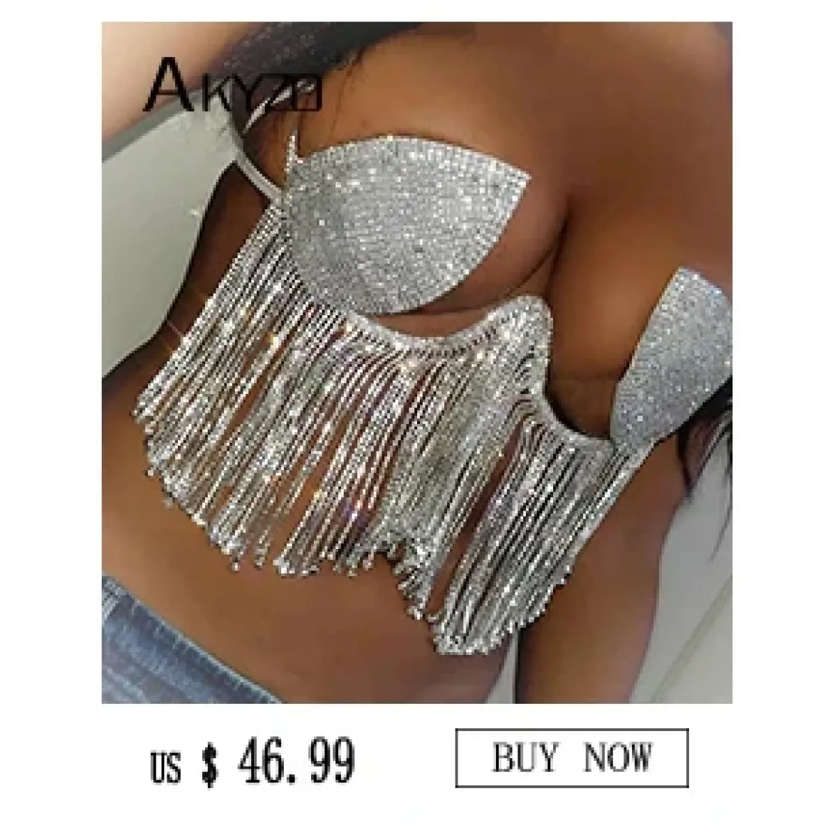 Shiny Harajuku Rhinestone Halter Top - Tops & Tees - Crop Tops - 12