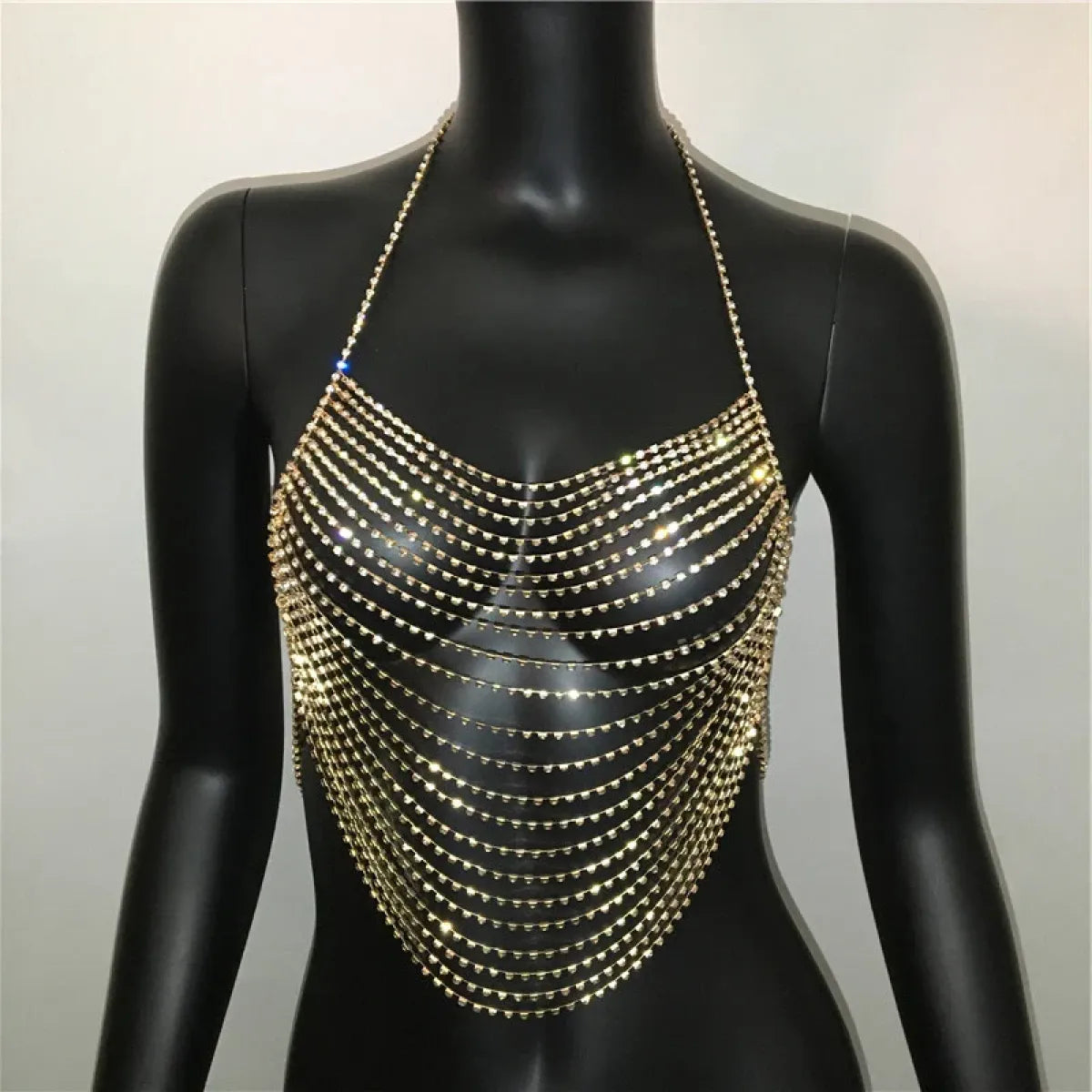 Shiny Harajuku Rhinestone Halter Top - Tops & Tees - Crop Tops - 25