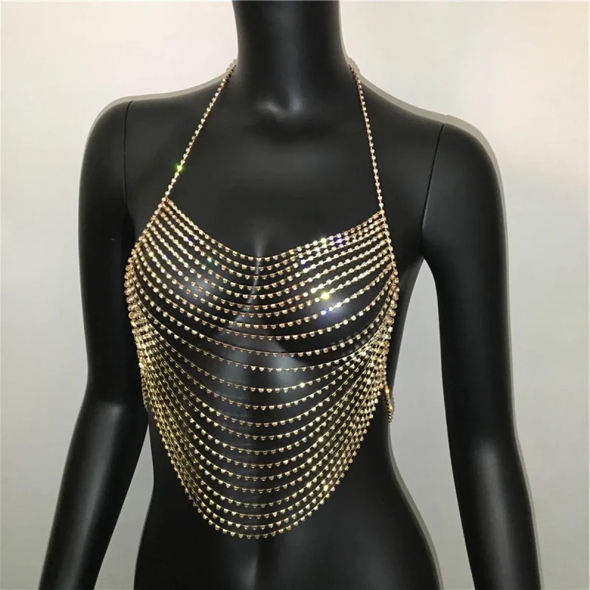 Shiny Harajuku Rhinestone Halter Top - Tops & Tees - Crop Tops - 26
