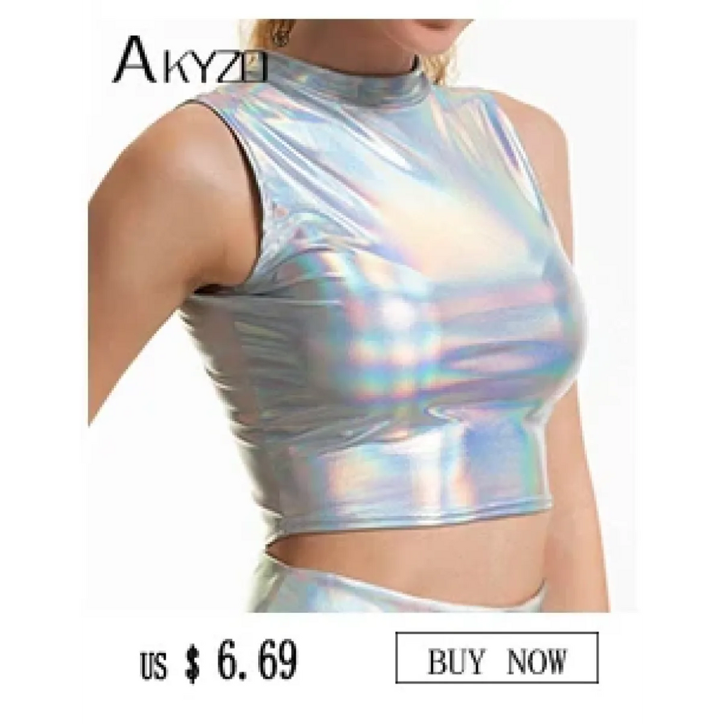 Shiny Harajuku Rhinestone Halter Top - Tops & Tees - Crop Tops - 10