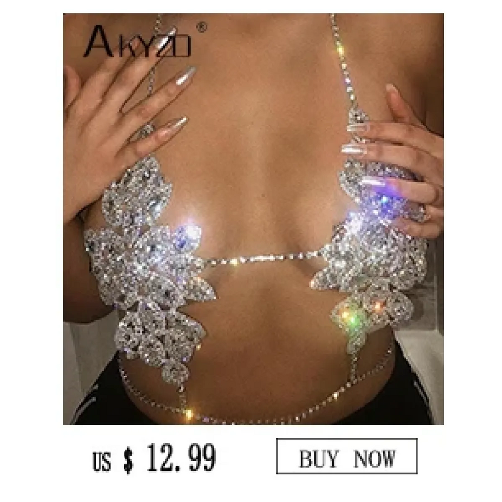 Shiny Harajuku Rhinestone Halter Top - Tops & Tees - Crop Tops - 11