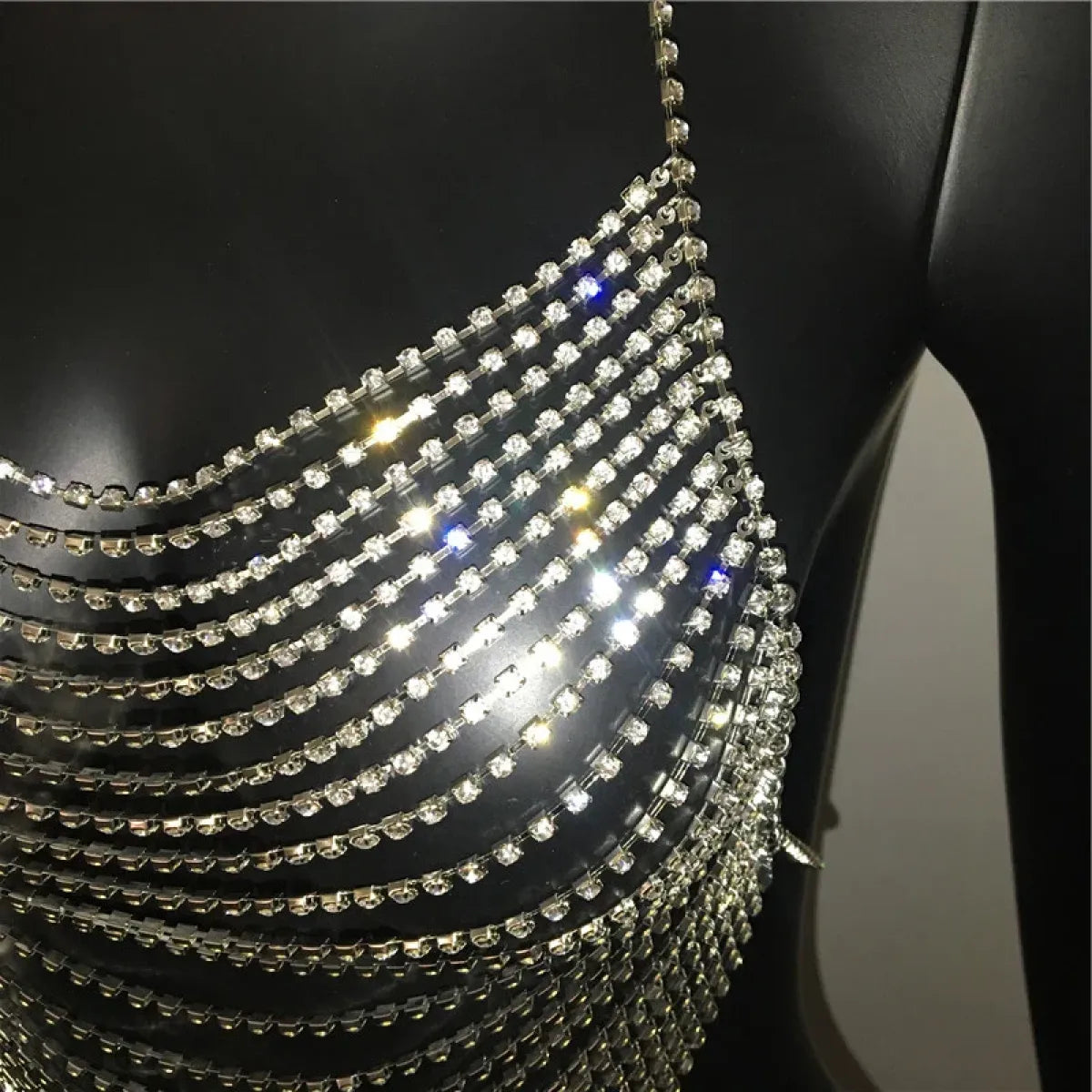 Shiny Harajuku Rhinestone Halter Top - Tops & Tees - Crop Tops - 24