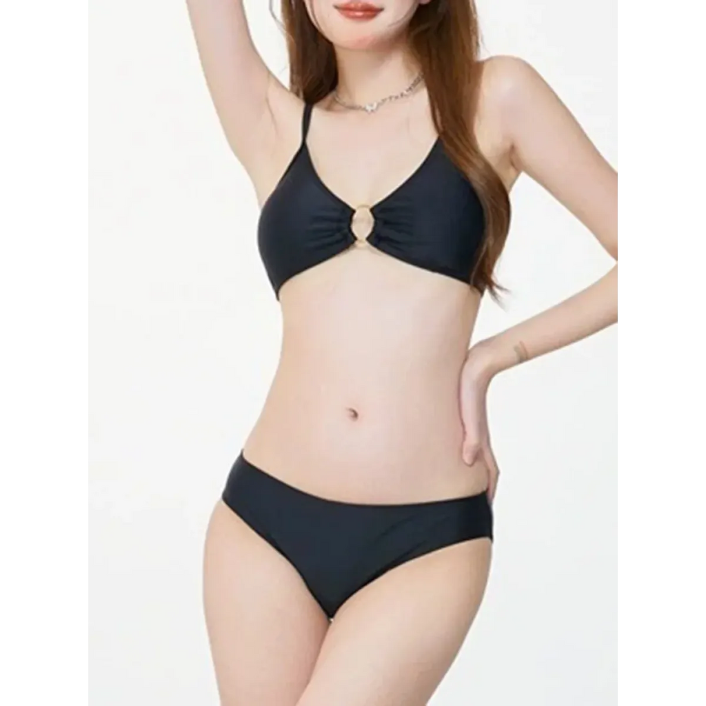 Ivory Mesh Chain Bikini Set – Long Sleeve Lace-Up Beachwear - Swimsuits - Swimwear - 13