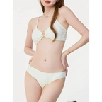 Ivory Mesh Chain Bikini Set – Long Sleeve Lace-Up Beachwear - Swimsuits - Swimwear - 10