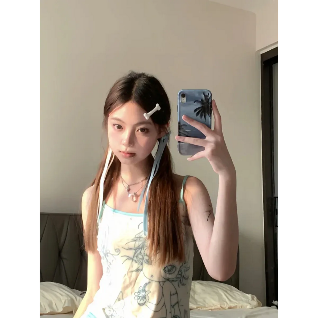 Aesthetic Sweet Tank Top - Sleeveless Japanese Cartoon Print - Women’s Clothing & Accessories - 2