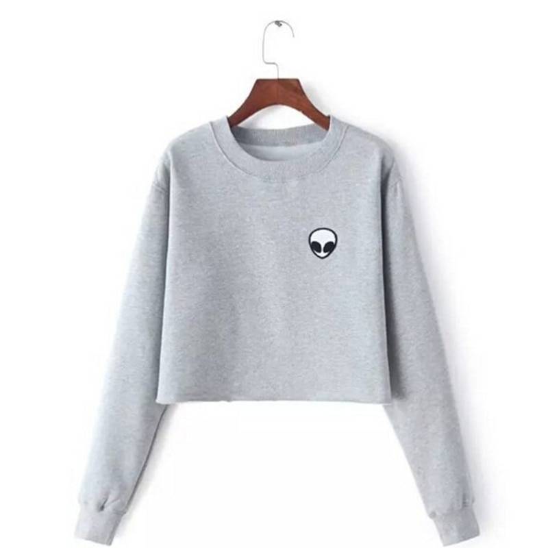 Alien Fleece Crop Top Sweater - Sweaters - Shirts & Tops - 1 - 2024