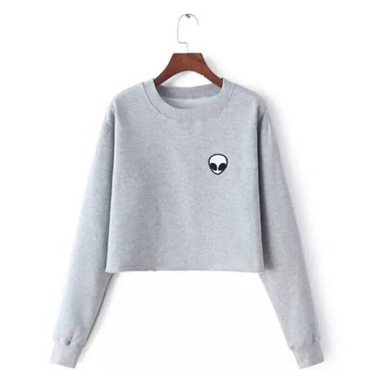 Alien Fleece Crop Top Sweater - Sweaters - 1