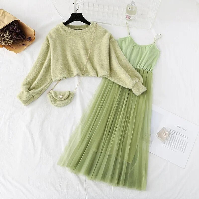 2 Piece Crop Top/Dress - Green / S - All Dresses - Dresses - 8 - 2024