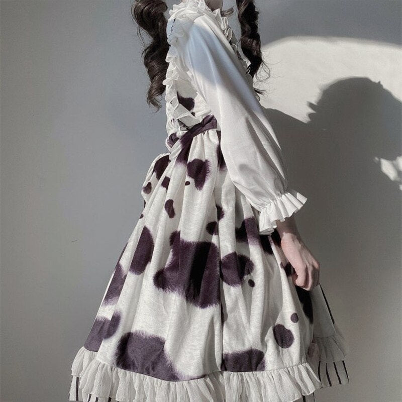 Adorable Cow Lolita Dress - All Dresses - Shirts & Tops - 4 - 2024