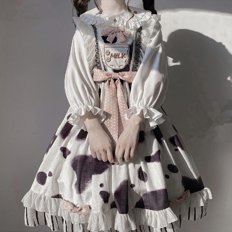 Adorable Cow Lolita Dress - Black / S - All Dresses - Shirts & Tops - 6 - 2024