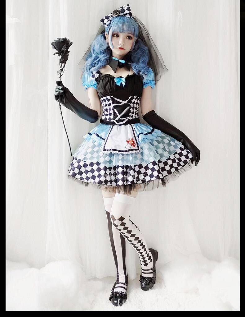 Alice In Wonderland Halloween Lolita - Checkered / One Size - All Dresses - Dresses - 8 - 2024
