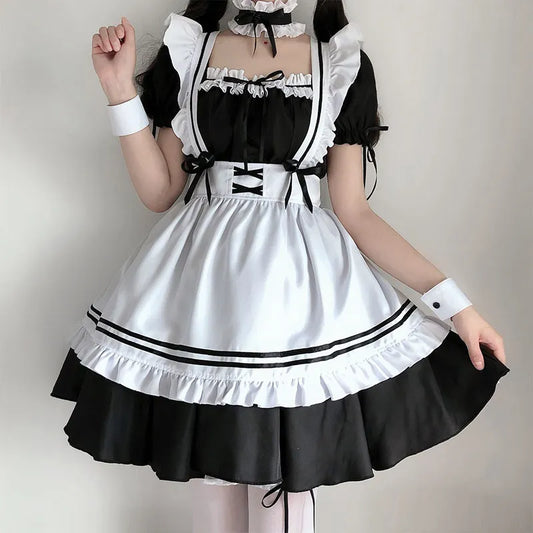 Black Cute Lolita Maid Costume: Lovely Cosplay Outfit - All Dresses - Costumes - 1 - 2024