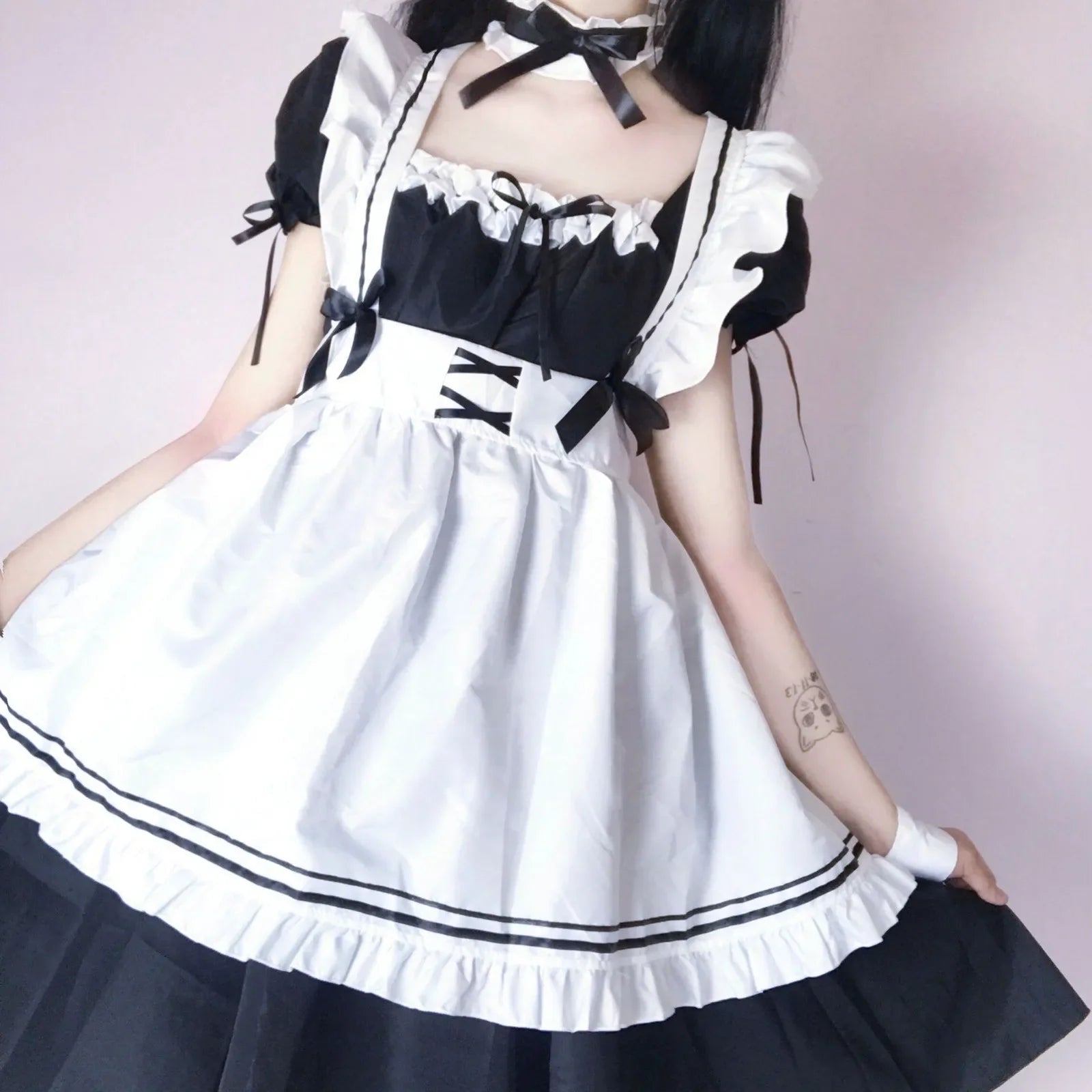 Black Cute Lolita Maid Costume: Lovely Cosplay Outfit - All Dresses - Costumes - 4 - 2024