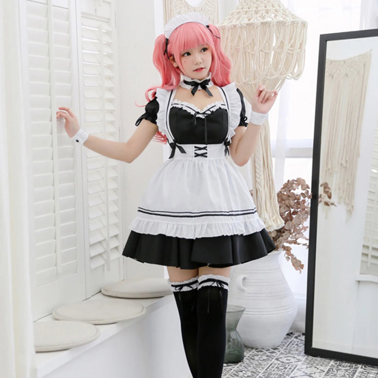 Black Cute Lolita Maid Costume: Lovely Cosplay Outfit - All Dresses - Costumes - 5 - 2024
