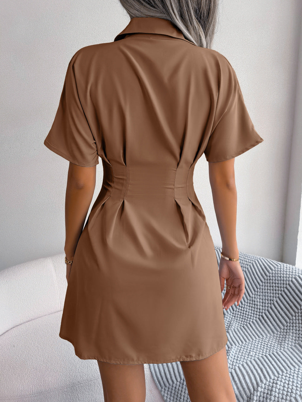 Button Down Collared Mini Dress - All Dresses - Dresses - 9 - 2024