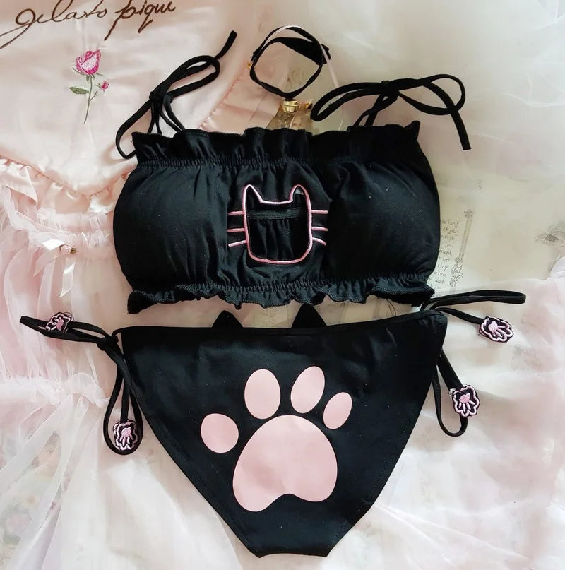 Cat Girl Lolita Lingerie Set - Black / One Size - All Dresses - Lingerie - 5 - 2024