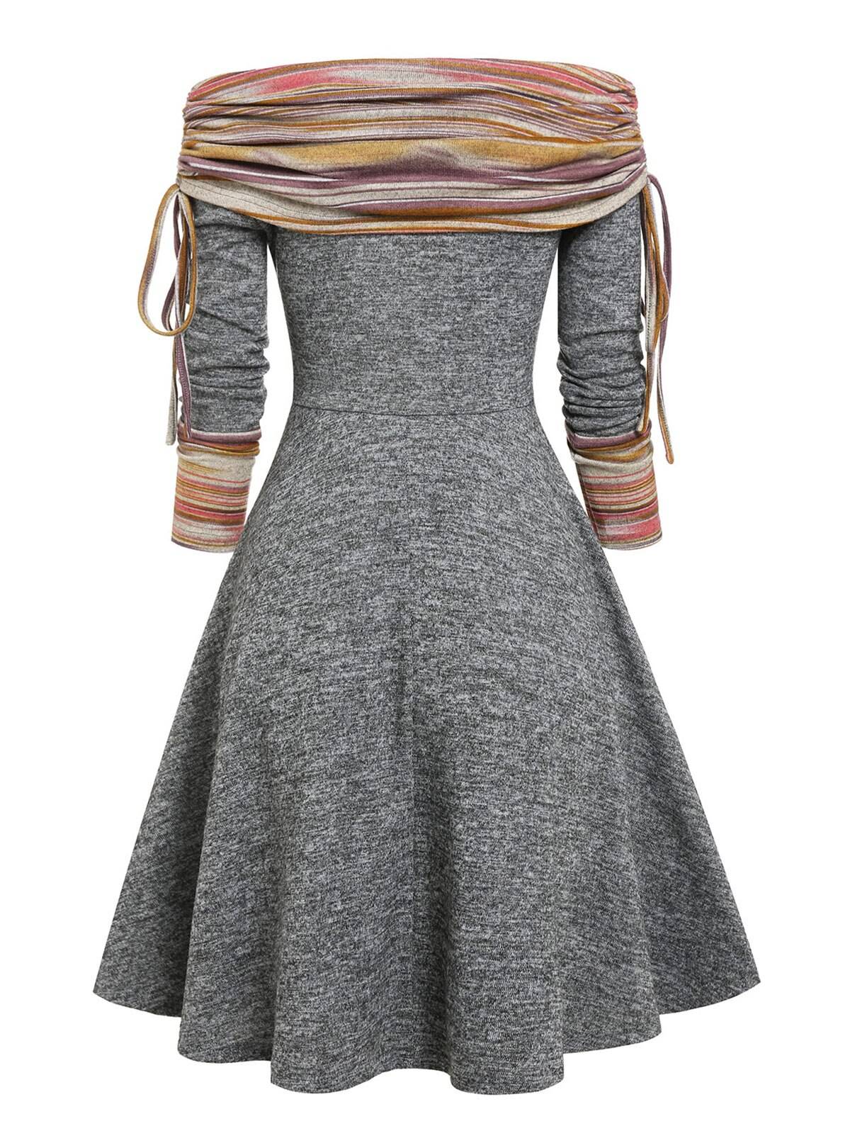Cinched Striped Flare Dress - All Dresses - Skirts - 9 - 2024