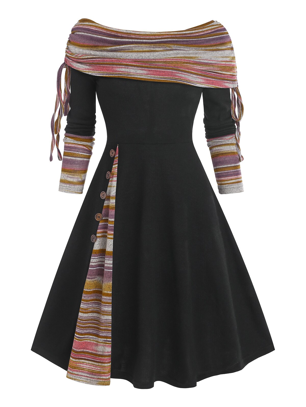 Cinched Striped Flare Dress - All Dresses - Skirts - 5 - 2024