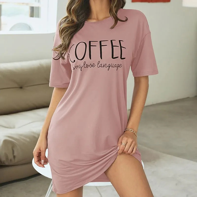 Coffee My Love Language Dress - Pink / S - All Dresses - Shirts & Tops - 8 - 2024