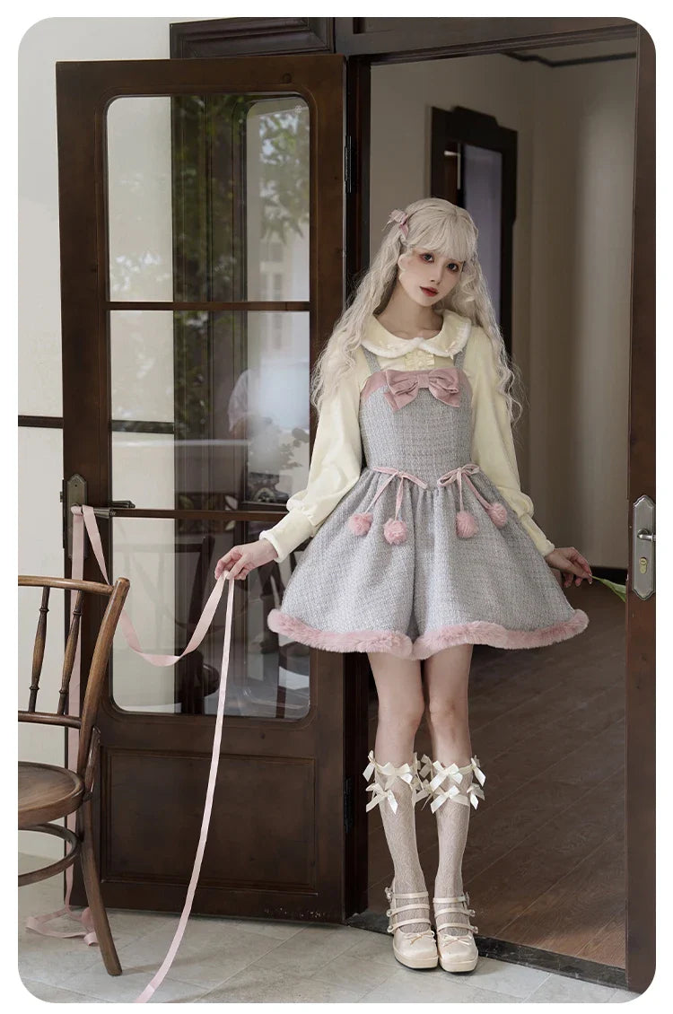Cute Bowknot Tweed Lolita Cloak Dress Set - All Dresses - Clothing - 8 - 2024