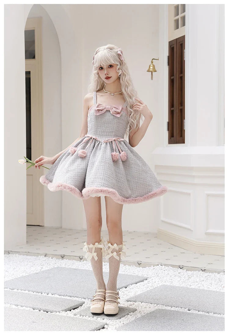 Cute Bowknot Tweed Lolita Cloak Dress Set - All Dresses - Clothing - 11 - 2024