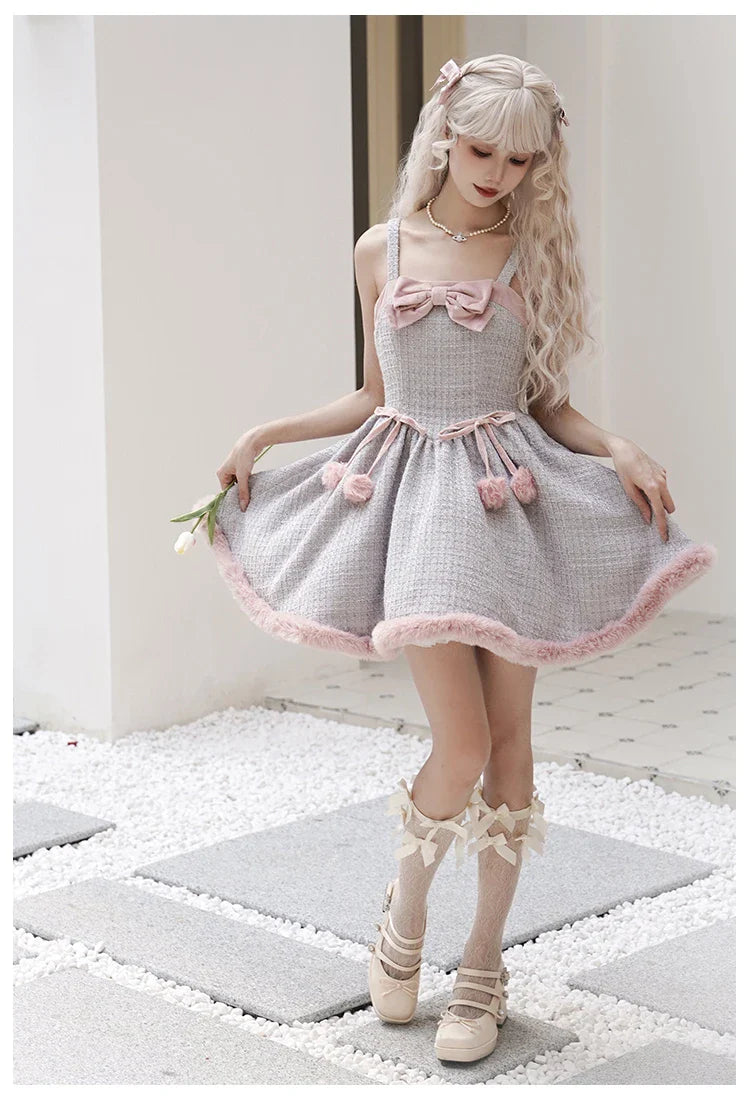 Cute Bowknot Tweed Lolita Cloak Dress Set - All Dresses - Clothing - 12 - 2024