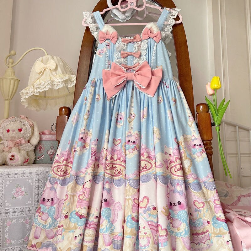 Cute Cat Pastry Chef Lolita - Blue / S - All Dresses - Clothing - 5 - 2024