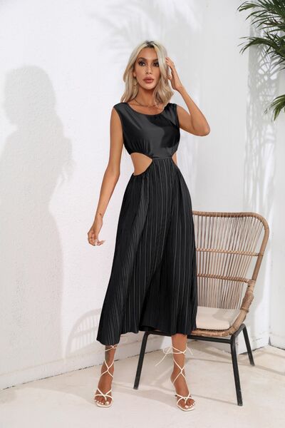 Cutout Ruched Round Neck Tank Dress - Black / S - All Dresses - Dresses - 5 - 2024