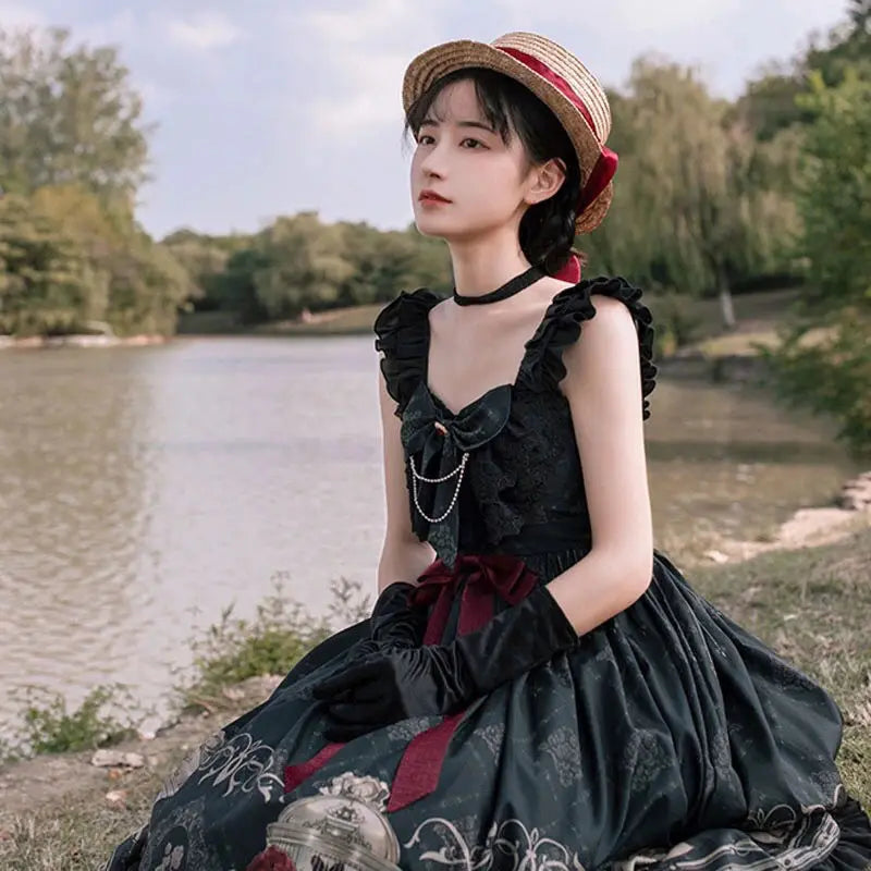 Dark Style Gothic Lolita JSK Dress - Nightingale and Rose - All Dresses - Dresses - 8 - 2024