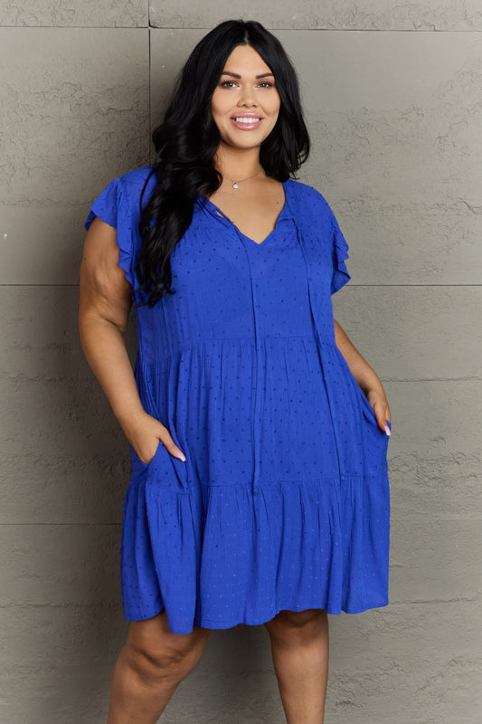 Enchanting Elegance Full Size Peasant Neckline Tiered Dress - Blue / S - All Dresses - Dresses - 1 - 2024