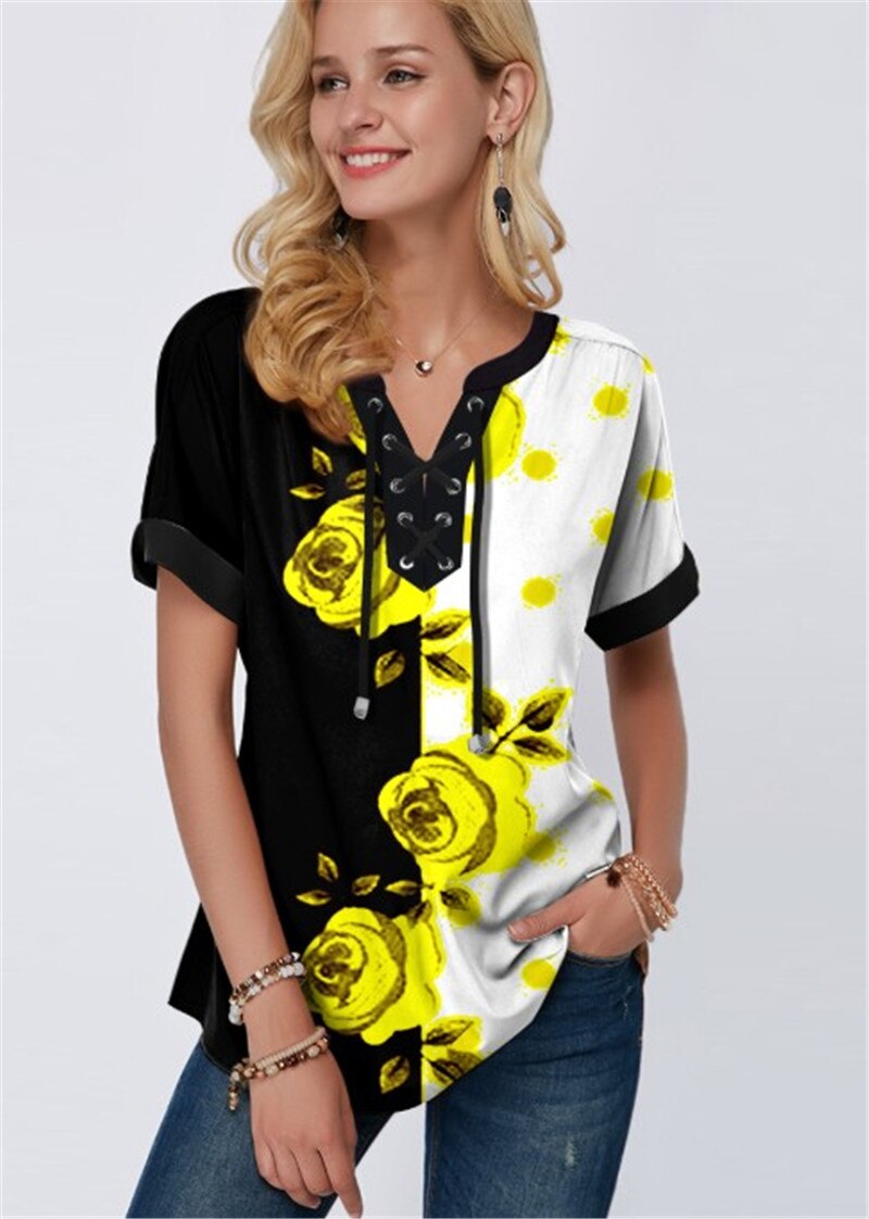 Floral Dress Shirt - Yellow / 4XL - All Dresses - Shirts & Tops - 30 - 2024