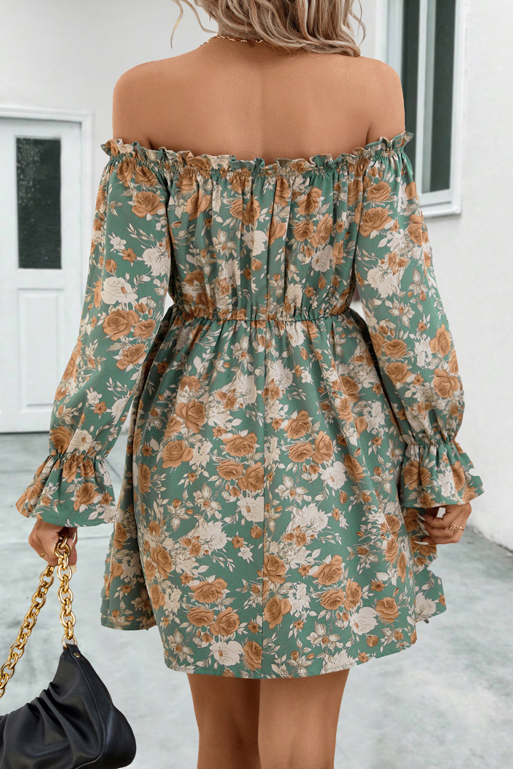 Floral Off-Shoulder Flounce Sleeve Dress - All Dresses - Dresses - 2 - 2024