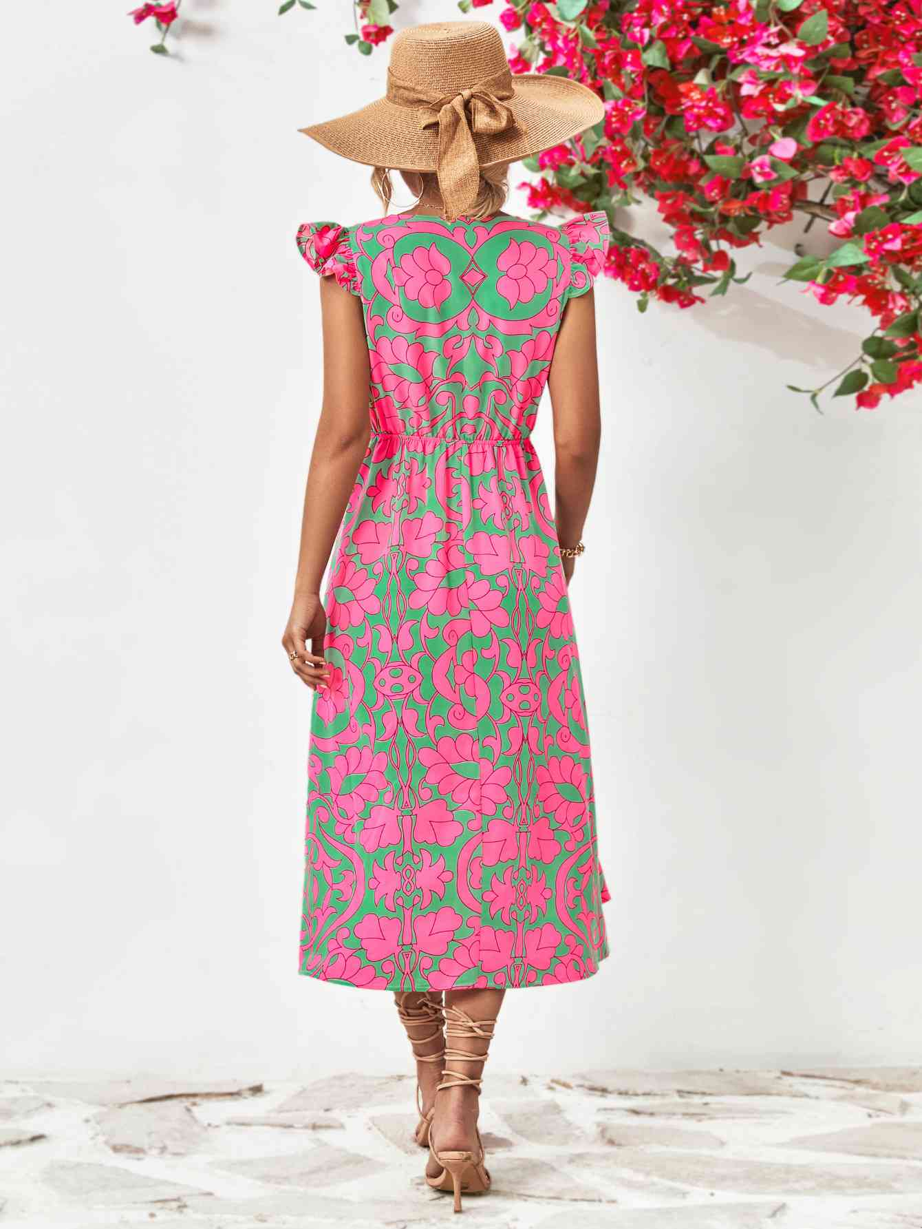 Floral V-Neck Cap Sleeve Dress - All Dresses - Dresses - 12 - 2024
