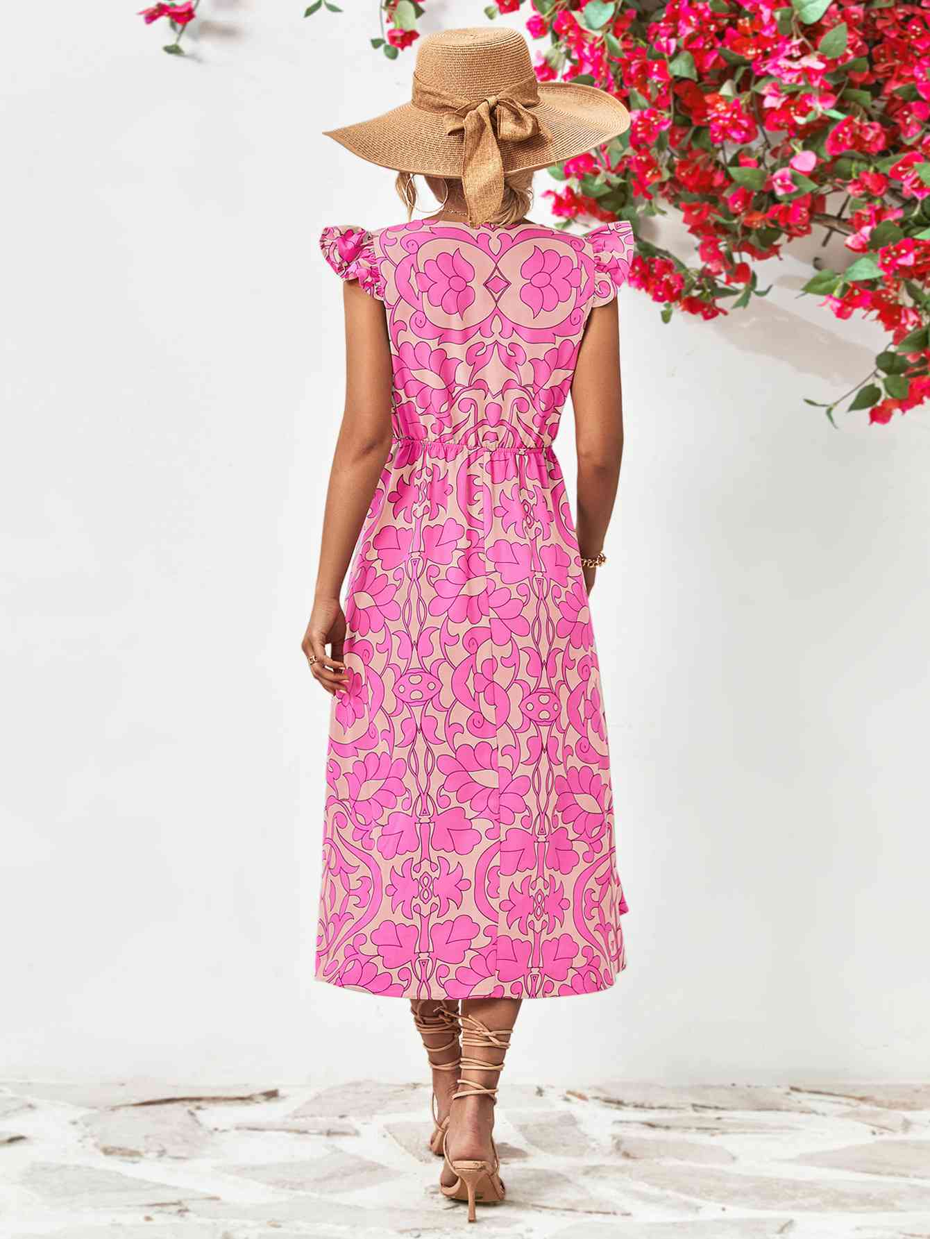 Floral V-Neck Cap Sleeve Dress - All Dresses - Dresses - 2 - 2024