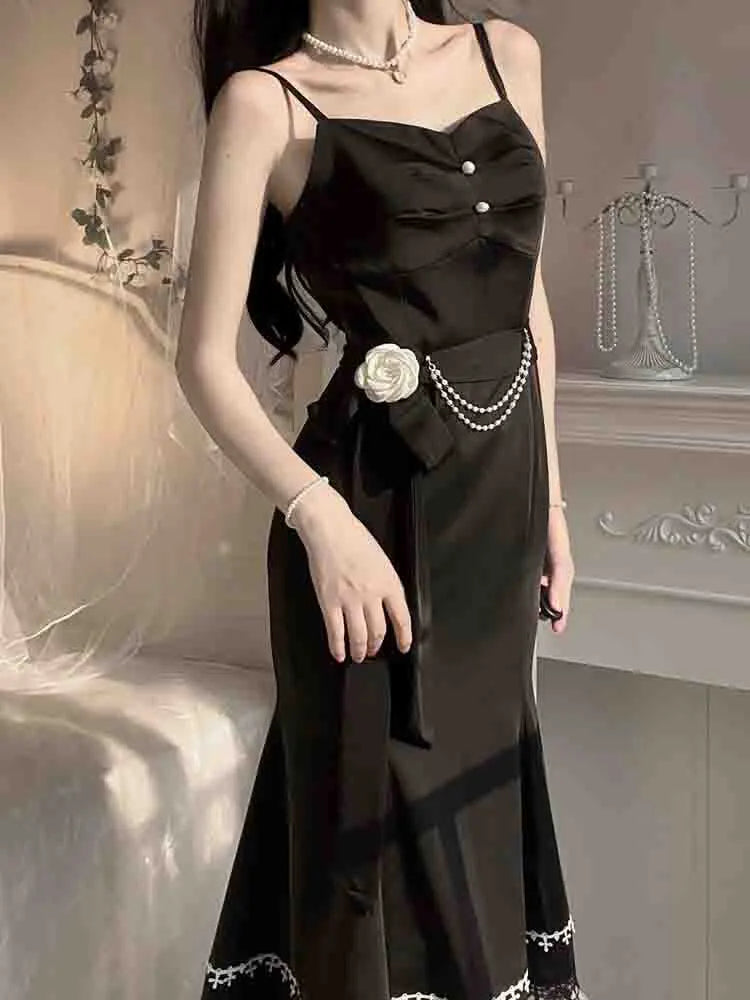 French Vintage Fairy Mermaid Dress - Black / S - All Dresses - Dresses - 7 - 2024