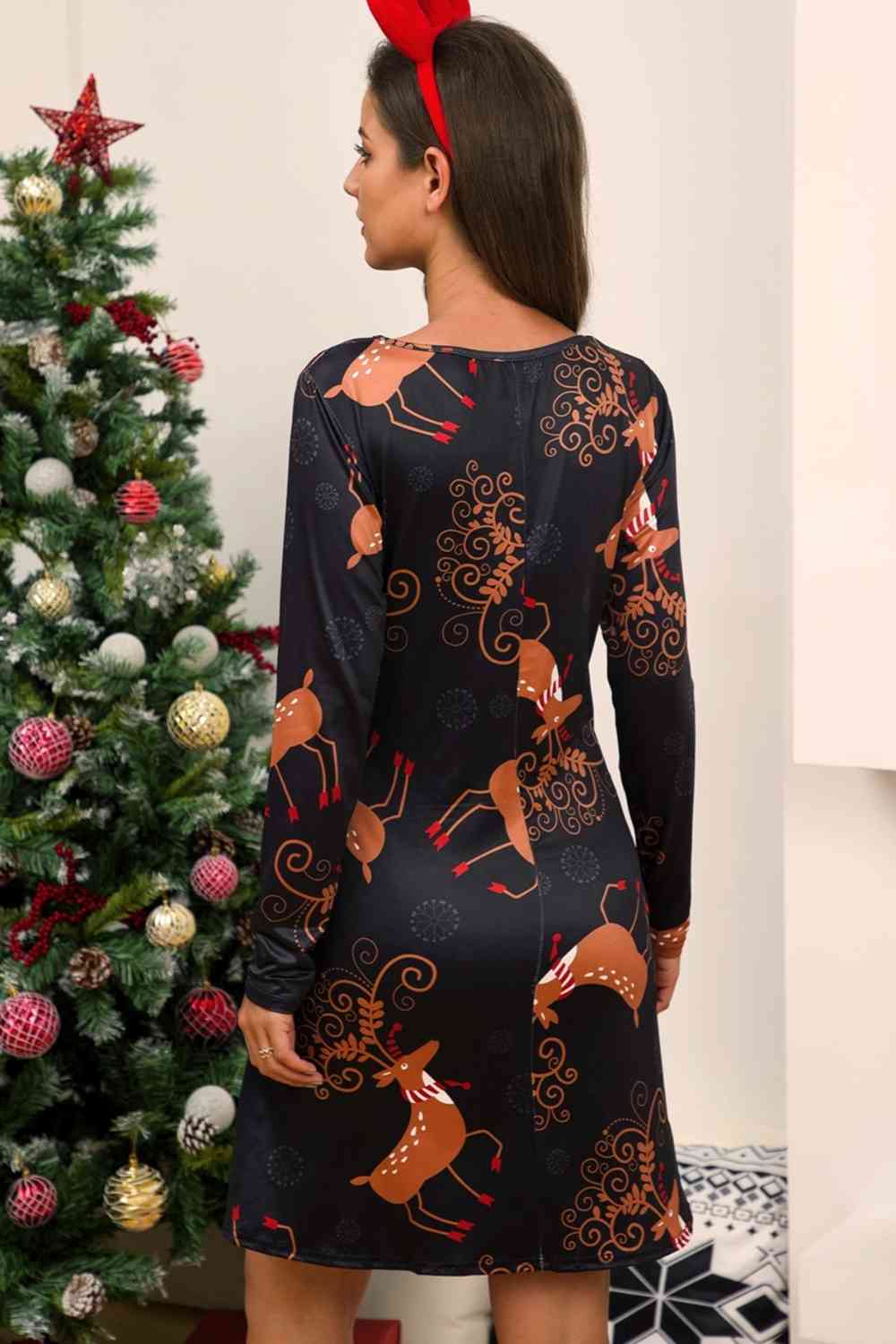 Full Size Christmas Long Sleeve Dress - Coral / S - All Dresses - Dresses - 8 - 2024