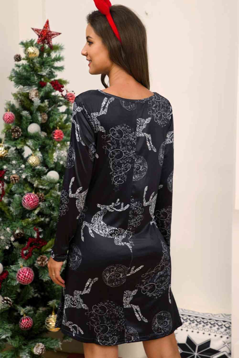 Full Size Christmas Long Sleeve Dress - All Dresses - Dresses - 12 - 2024