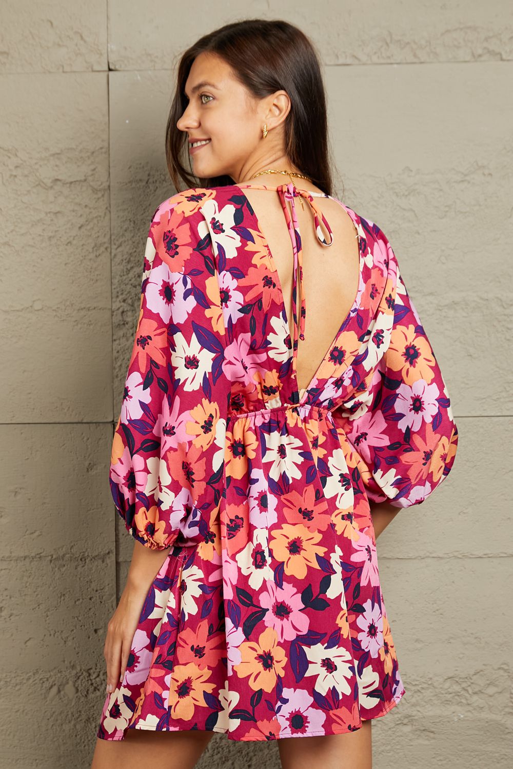 Full Size Floral Print Mini Dress - All Dresses - Dresses - 8 - 2024