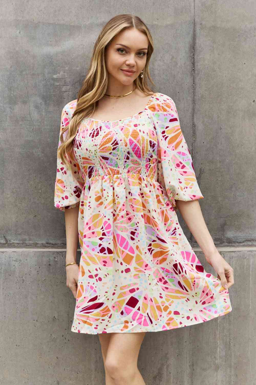 Full Size Floral Print Mini Dress - All Dresses - Dresses - 8 - 2024