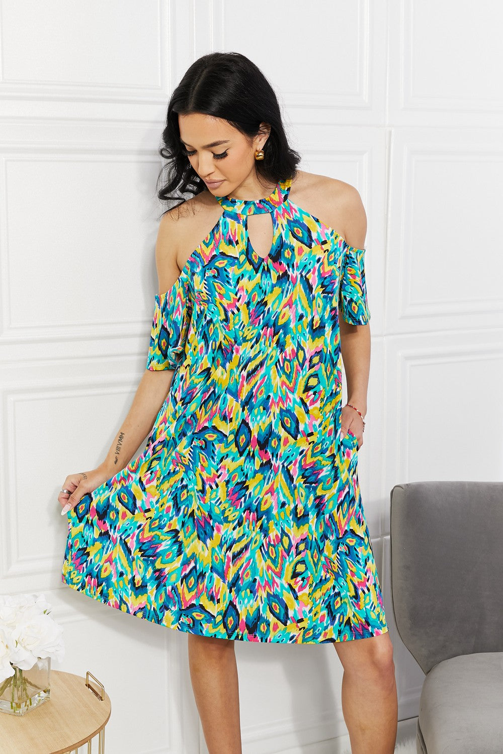 Full Size Perfect Paradise Printed Cold-Shoulder Dress - All Dresses - Dresses - 6 - 2024